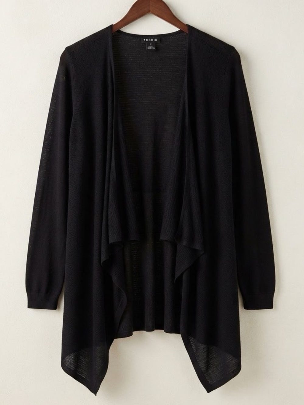torrid Black Draped Open-Front Cardigan